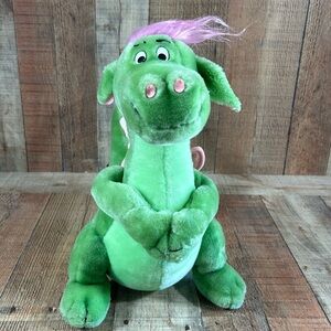 Vintage 1980s Disney Elliott Dragon Plush 14” Pete’s Dragon Korea Disneyland WDW